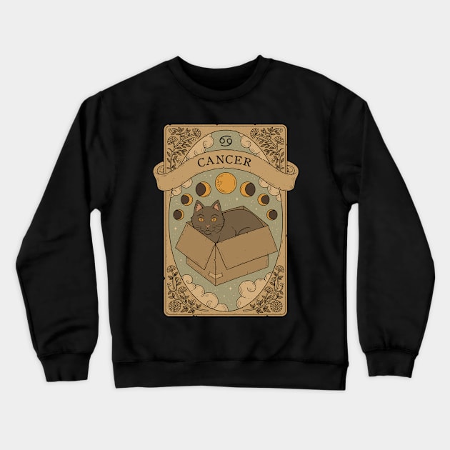 Cancer - Cats Astrology Crewneck Sweatshirt by thiagocorrea